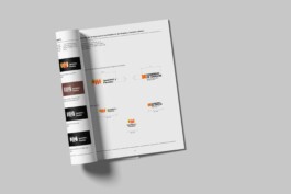 Interior del manual de identidad visual con aplicaciones y construcción de la logomarca de Igualdad y Familias. 