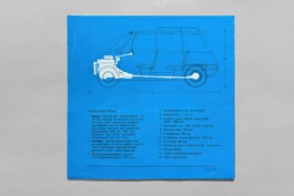 Contraportada del folleto del autonova fam con el esquema técnico y las especificaciones del prototipo